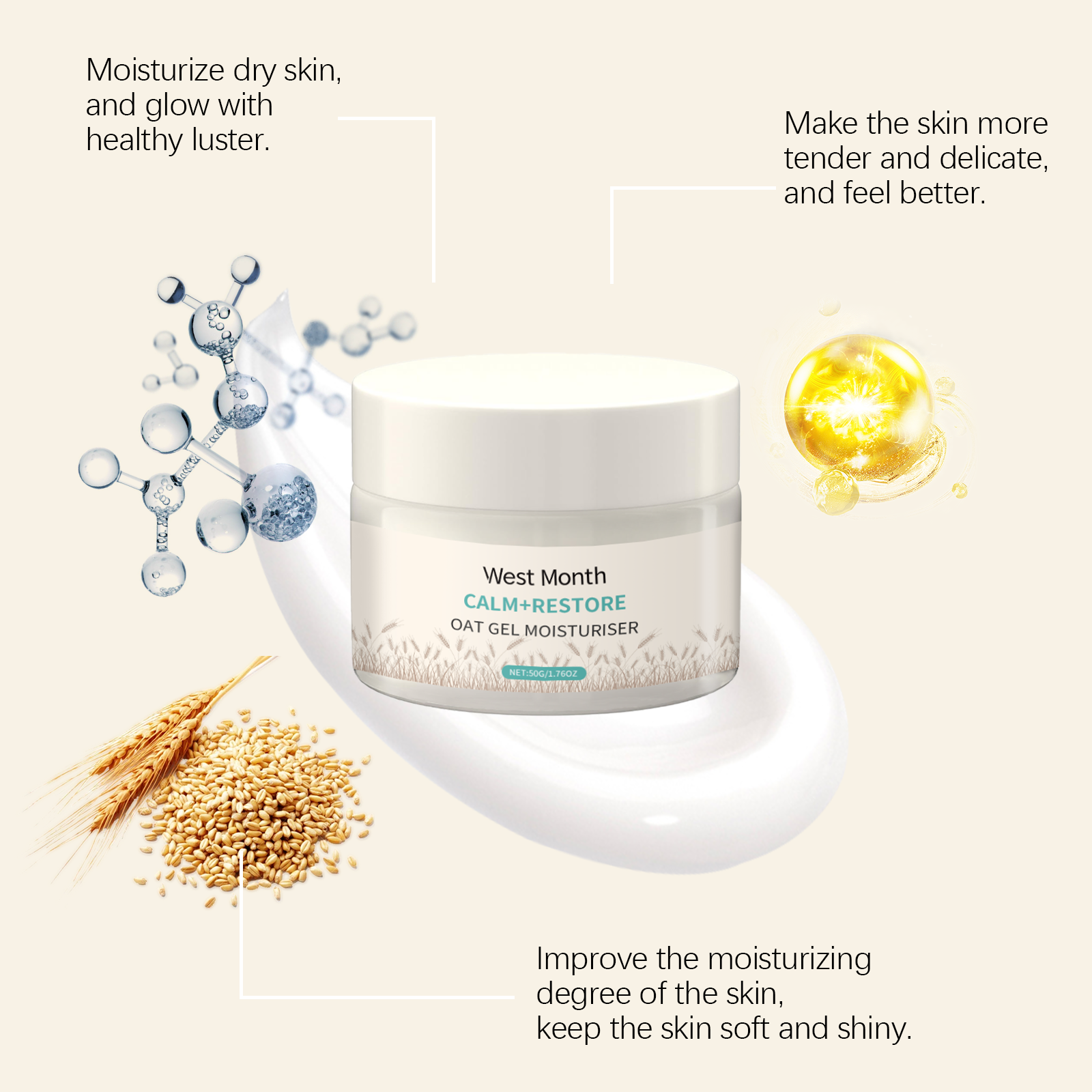 West Month 50g Oat Moisturizin - đánh giá và giá Skincare Oat
